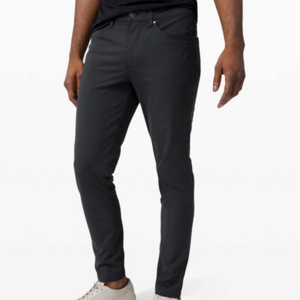 lululemon athletica Men's Slim Chinos in Charcoal Black